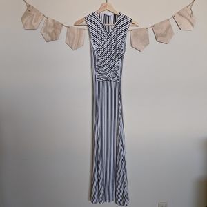 Beaufille Striped Black and White Wrap Dress Rayon